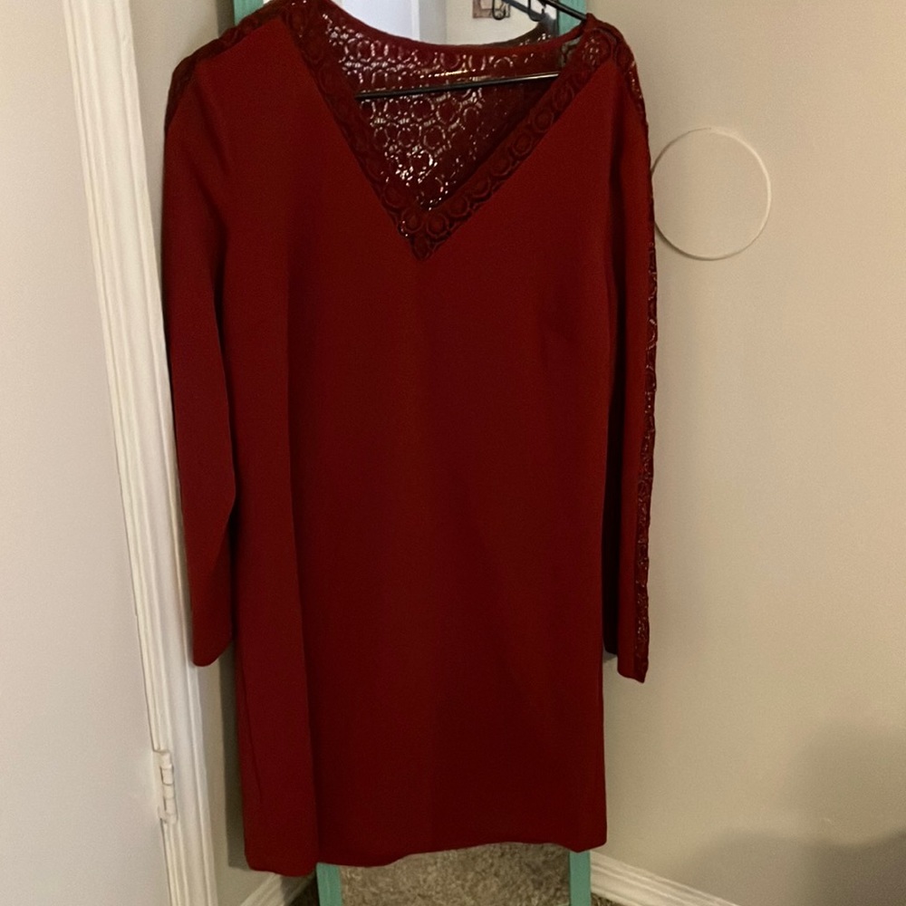 Beautiful red dress could be worn as casual or you can dress it up for a night